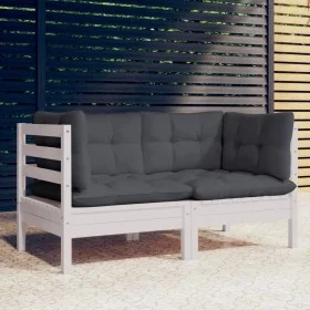 2-seater garden sofa with anthracite gray pine wood cushions by vidaXL, Outdoor sofas - Ref: Foro24-3096011, Price: 192,75 €,...