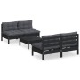 Gartenmöbel 5-teilig mit anthrazitfarbenen Kiefernholzkissen von vidaXL, Gartensets - Ref: Foro24-3096008, Preis: 466,78 €, R...