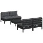 Garden furniture 5 pieces with anthracite pine wood cushions by vidaXL, Garden sets - Ref: Foro24-3096008, Price: 453,45 €, D...