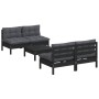 Gartenmöbel 5-teilig mit anthrazitfarbenen Kiefernholzkissen von vidaXL, Gartensets - Ref: Foro24-3096008, Preis: 466,78 €, R...
