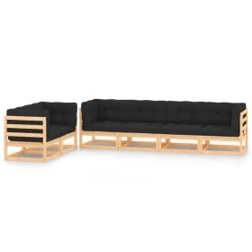 Muebles de jardín 6 pzas y cojines antracita madera maciza pino by vidaXL, Garden sets - Ref: Foro24-3083919, Price: 512,74 €...