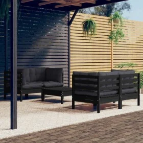 Garden furniture 5 pieces with anthracite pine wood cushions by vidaXL, Garden sets - Ref: Foro24-3096026, Price: 459,65 €, D...