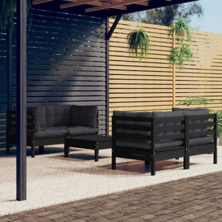 Garden furniture 5 pieces with anthracite pine wood cushions by vidaXL, Garden sets - Ref: Foro24-3096026, Price: 459,65 €, D...