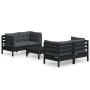 Muebles de jardín 5 pzas con cojines antracita madera de pino de vidaXL, Conjuntos de jardín - Ref: Foro24-3096026, Precio: 4...