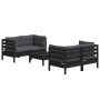 Muebles de jardín 5 pzas con cojines antracita madera de pino de vidaXL, Conjuntos de jardín - Ref: Foro24-3096026, Precio: 4...