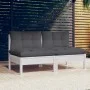 Sofá de jardín 2 plazas con cojines madera pino gris antracita de vidaXL, Sofás de exterior - Ref: Foro24-3095993, Precio: 15...