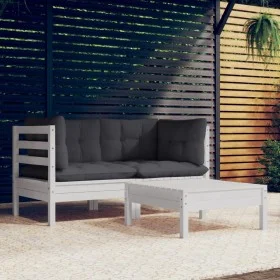 Garden furniture 3 pieces with anthracite pine wood cushions by vidaXL, Garden sets - Ref: Foro24-3096017, Price: 270,98 €, D...