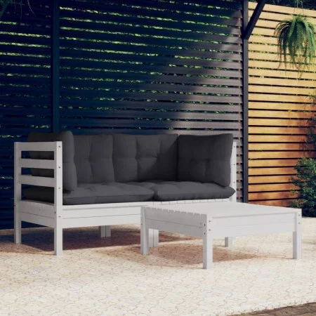 Garden furniture 3 pieces with anthracite pine wood cushions by vidaXL, Garden sets - Ref: Foro24-3096017, Price: 270,98 €, D...