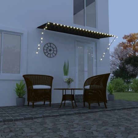 Retractable awning with LED anthracite gray 350x150 cm by vidaXL, Awnings - Ref: Foro24-145919, Price: 64,40 €, Discount: %