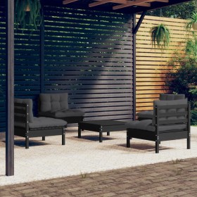 Garden furniture 5 pieces with anthracite pine wood cushions by vidaXL, Garden sets - Ref: Foro24-3096038, Price: 466,78 €, D...
