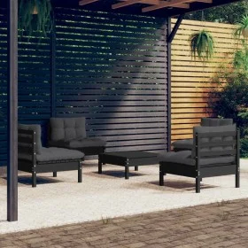 Garden furniture 5 pieces with anthracite pine wood cushions by vidaXL, Garden sets - Ref: Foro24-3096038, Price: 453,45 €, D...