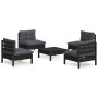 Garden furniture 5 pieces with anthracite pine wood cushions by vidaXL, Garden sets - Ref: Foro24-3096038, Price: 466,78 €, D...
