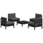 Garden furniture 5 pieces with anthracite pine wood cushions by vidaXL, Garden sets - Ref: Foro24-3096038, Price: 466,78 €, D...