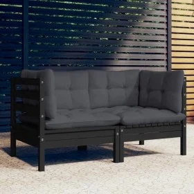 2-Sitzer-Gartensofa mit Kissen aus anthrazitgrauem Zirbenholz von vidaXL, Outdoor-Sofas - Ref: Foro24-3096014, Preis: 192,60 ...