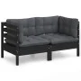 Garden sofa, 2 seats with anthracite gray pine wood cushions. by vidaXL, Outdoor sofas - Ref: Foro24-3096014, Price: 192,60 €...