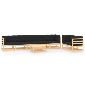 Garden furniture 8 pieces and anthracite cushions solid pine wood by vidaXL, Garden sets - Ref: Foro24-3083922, Price: 652,09...