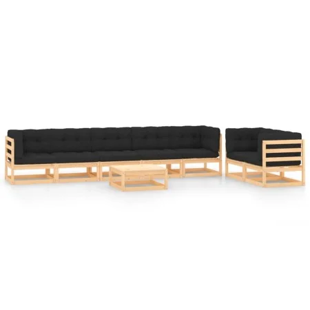 Garden furniture 8 pieces and anthracite cushions solid pine wood by vidaXL, Garden sets - Ref: Foro24-3083922, Price: 660,48...