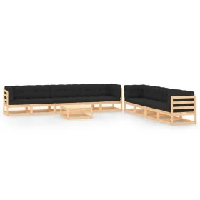 Garden furniture 10 pcs anthracite cushions solid pine wood by vidaXL, Garden sets - Ref: Foro24-3083924, Price: 826,76 €, Di...