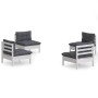 Garden furniture 4 pieces with anthracite pine wood cushions by vidaXL, Garden sets - Ref: Foro24-3096029, Price: 306,28 €, D...