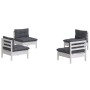 Garden furniture 4 pieces with anthracite pine wood cushions by vidaXL, Garden sets - Ref: Foro24-3096029, Price: 306,28 €, D...