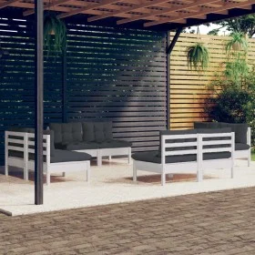 Gartenmöbel 8-teilig mit anthrazitfarbenen Kiefernholzkissen von vidaXL, Gartensets - Ref: Foro24-3096041, Preis: 602,06 €, R...