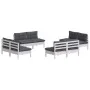 Garden furniture 8 pieces with anthracite pine wood cushions by vidaXL, Garden sets - Ref: Foro24-3096041, Price: 602,06 €, D...