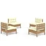 Gartenmöbel 4 Stück Kissen aus cremefarbenem Kiefernholz von vidaXL, Gartensets - Ref: Foro24-3096031, Preis: 307,36 €, Rabat...