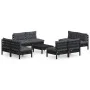 Garden furniture 9 pieces with anthracite pine wood cushions by vidaXL, Garden sets - Ref: Foro24-3096050, Price: 848,36 €, D...