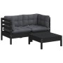 3-teilige Gartenmöbel und anthrazitgraue Kissen aus Kiefernholz von vidaXL, Gartensets - Ref: Foro24-3096020, Preis: 274,40 €...