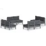 8 Stk. Gartenmöbel mit Kissen aus anthrazitfarbenem Kiefernholz von vidaXL, Gartensets - Ref: Foro24-3096042, Preis: 669,11 €...