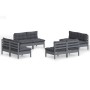 Muebles de jardín 8 pzas con cojines antracita madera de pino de vidaXL, Conjuntos de jardín - Ref: Foro24-3096042, Precio: 6...