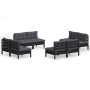Gartenmöbel 8-teilig mit anthrazitfarbenen Kiefernholzkissen von vidaXL, Gartensets - Ref: Foro24-3096044, Preis: 770,82 €, R...