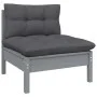 Gartenmöbel 4-teilig mit anthrazitfarbenen Kiefernholzkissen von vidaXL, Gartensets - Ref: Foro24-3096030, Preis: 336,17 €, R...