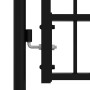 Puerta de valla con punta de lanza negra, 305 x 150 cm, acero