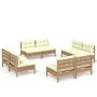 Muebles de jardín 8 piezas cojines madera de pino crema de vidaXL, Conjuntos de jardín - Ref: Foro24-3096043, Precio: 611,78 ...