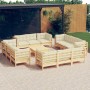 Gartenmöbel 13 Stück Kissen aus cremefarbenem Kiefernholz von vidaXL, Gartensets - Ref: Foro24-3096070, Preis: 1,00 €, Rabatt: %