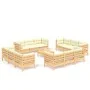 Gartenmöbel 13 Stück Kissen aus cremefarbenem Kiefernholz von vidaXL, Gartensets - Ref: Foro24-3096070, Preis: 967,08 €, Raba...