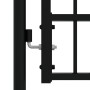 Puerta de valla con punta de lanza negra, 305 x 175 cm, acero