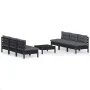 Garden furniture 7 pieces with anthracite pine wood cushions by vidaXL, Garden sets - Ref: Foro24-3096098, Price: 679,10 €, D...