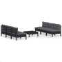 Muebles de jardín 7 pzas con cojines antracita madera de pino de vidaXL, Conjuntos de jardín - Ref: Foro24-3096098, Precio: 7...