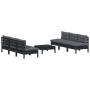 Muebles de jardín 7 pzas con cojines antracita madera de pino de vidaXL, Conjuntos de jardín - Ref: Foro24-3096098, Precio: 7...