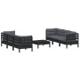 Gartenmöbel 7-teilig mit anthrazitfarbenen Kiefernholzkissen von vidaXL, Gartensets - Ref: Foro24-3096122, Preis: 647,48 €, R...