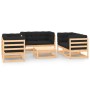 7-piece garden furniture set with solid pine wood cushions by vidaXL, Garden sets - Ref: Foro24-3083766, Price: 544,68 €, Dis...