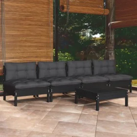 Garden furniture 5 pieces with anthracite pine wood cushions by vidaXL, Garden sets - Ref: Foro24-3096134, Price: 453,45 €, D...