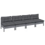 4-Sitzer-Gartensofa mit Kissen aus anthrazitgrauem Zirbenholz von vidaXL, Outdoor-Sofas - Ref: Foro24-3096126, Preis: 302,74 ...
