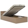 Cama canapé hidráulica LED cuero sintético capuchino 100x200 cm de vidaXL, Camas y somieres - Ref: Foro24-285559, Precio: 286...