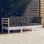 3-seater garden sofa with anthracite gray pine wood cushions by vidaXL, Outdoor sofas - Ref: Foro24-3096101, Price: 283,70 €,...