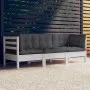 3-Sitzer-Gartensofa mit anthrazitgrauen Kissen aus Kiefernholz von vidaXL, Outdoor-Sofas - Ref: Foro24-3096101, Preis: 280,13...
