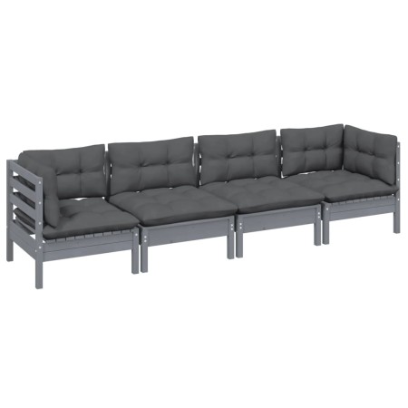 Gartenmöbel 4-teilig mit Kissen aus massivem Kiefernholz von vidaXL, Gartensets - Ref: Foro24-3096150, Preis: 339,39 €, Rabat...