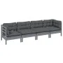 Garden furniture 4 pieces with solid pine wood cushions by vidaXL, Garden sets - Ref: Foro24-3096150, Price: 344,56 €, Discou...